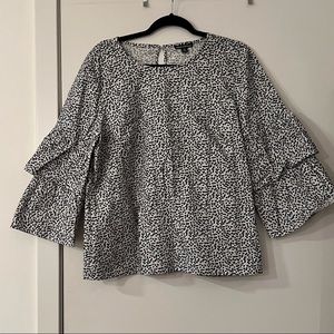 J.Crew Factory Ruffled Sleeve Top Size 14